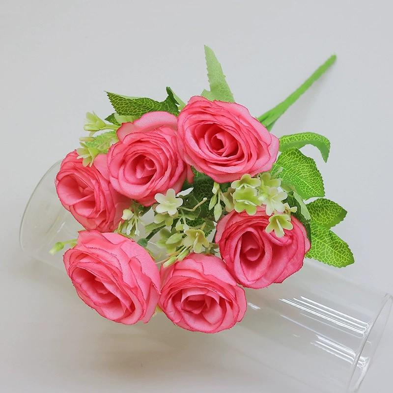 Künstliche Rosen, Brautstrauß zur Hochzeit, Blumenarrangement-Dekoration für das Wohnzimmer, Farbverlaufsrosen, Kunstblumen