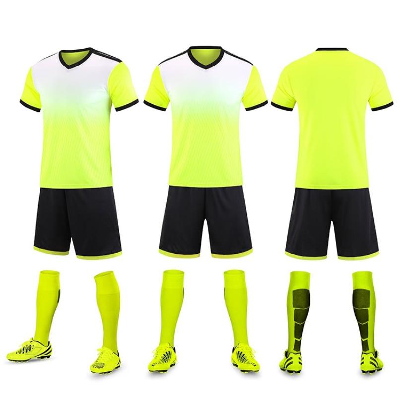 Football Jersey Set Men'S Game Sports Jersey Adult Primary School Students Children'S Training Jersey Short-Sleeved Jersey Quick-Drying