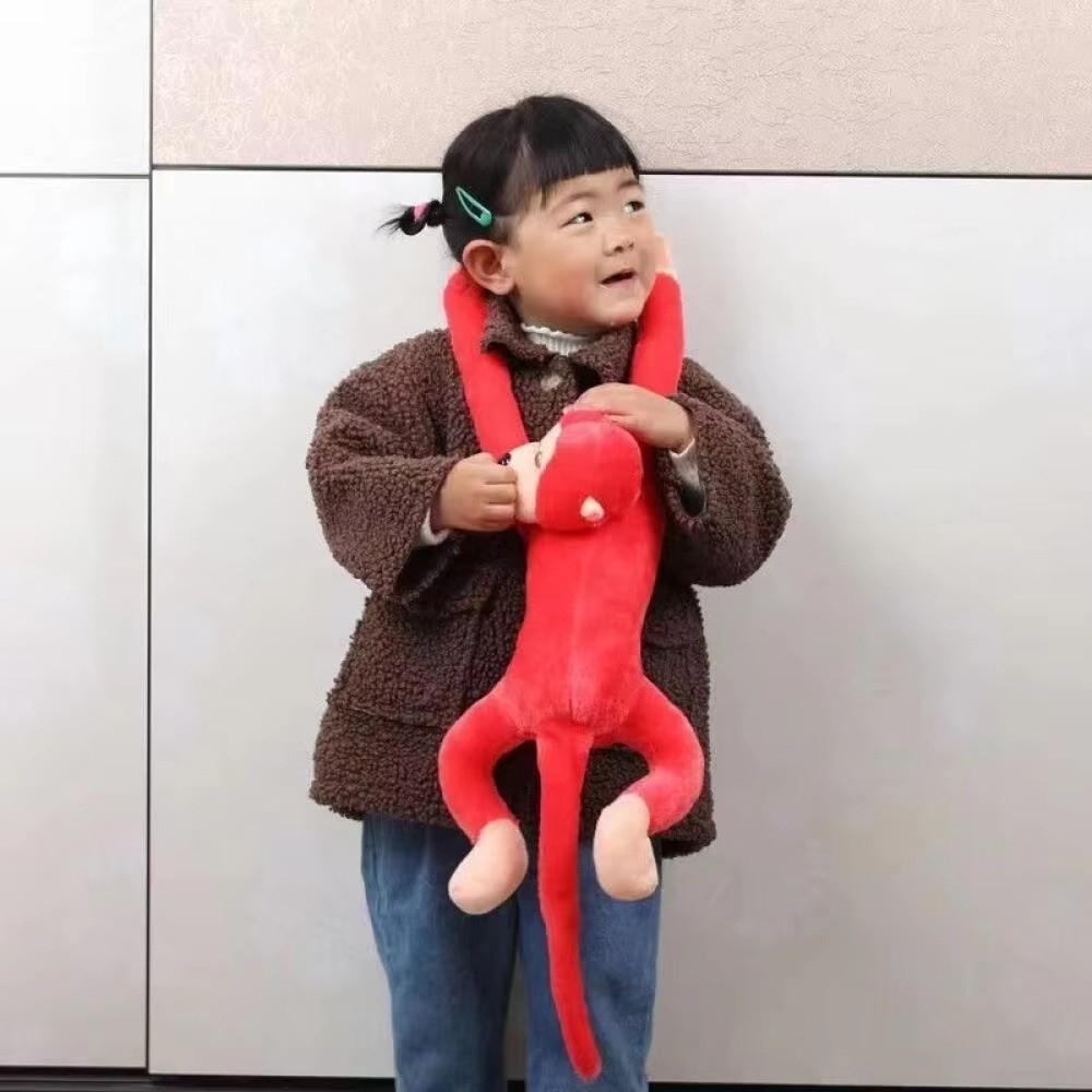 Portable Colorful Long Arm Monkey Long-armed Monkey Ornaments Children's Stuffed Animal Toy Soft Hanging Stuffed Doll DIY