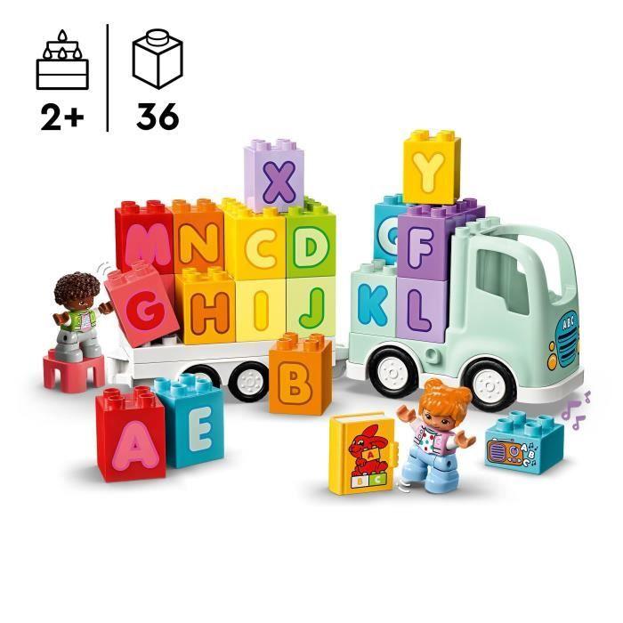 LEGO® 10421 DUPLO Město Náklaďák s abecedou, Vzdělávací hračka s abecedou pro děti od 2 let
