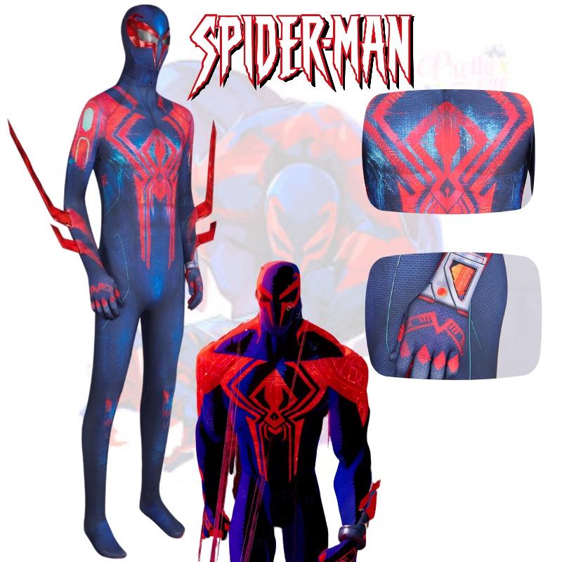 Traje de Cosplay Homem-Aranha 2099 Conjunto Completo Fato de Cosplay Homem-Aranha Para Festa de Halloween Em Estoque