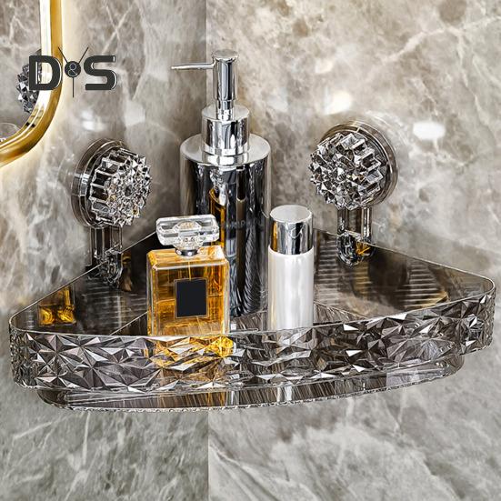 Suction Cup Corner Wall Shelf Storage Rack Strong Load-bearing Large Capacity Easy To Install Heavy-Duty Shower Organizer Shelf