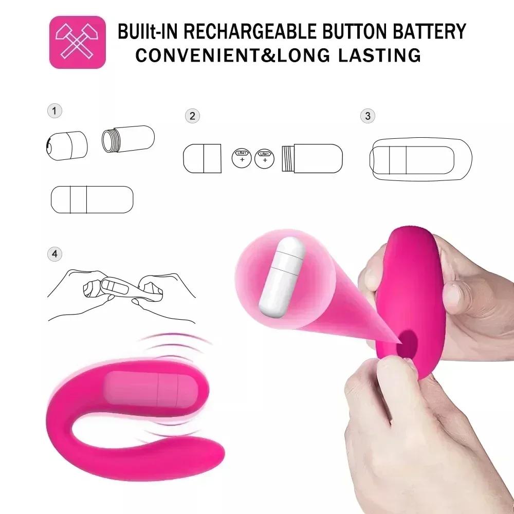 Mini U-shaped Vibrator Clitoral G-spot Massager Female Sex Toys Vaginal Anal Stimulator Couple Vibrating Egg