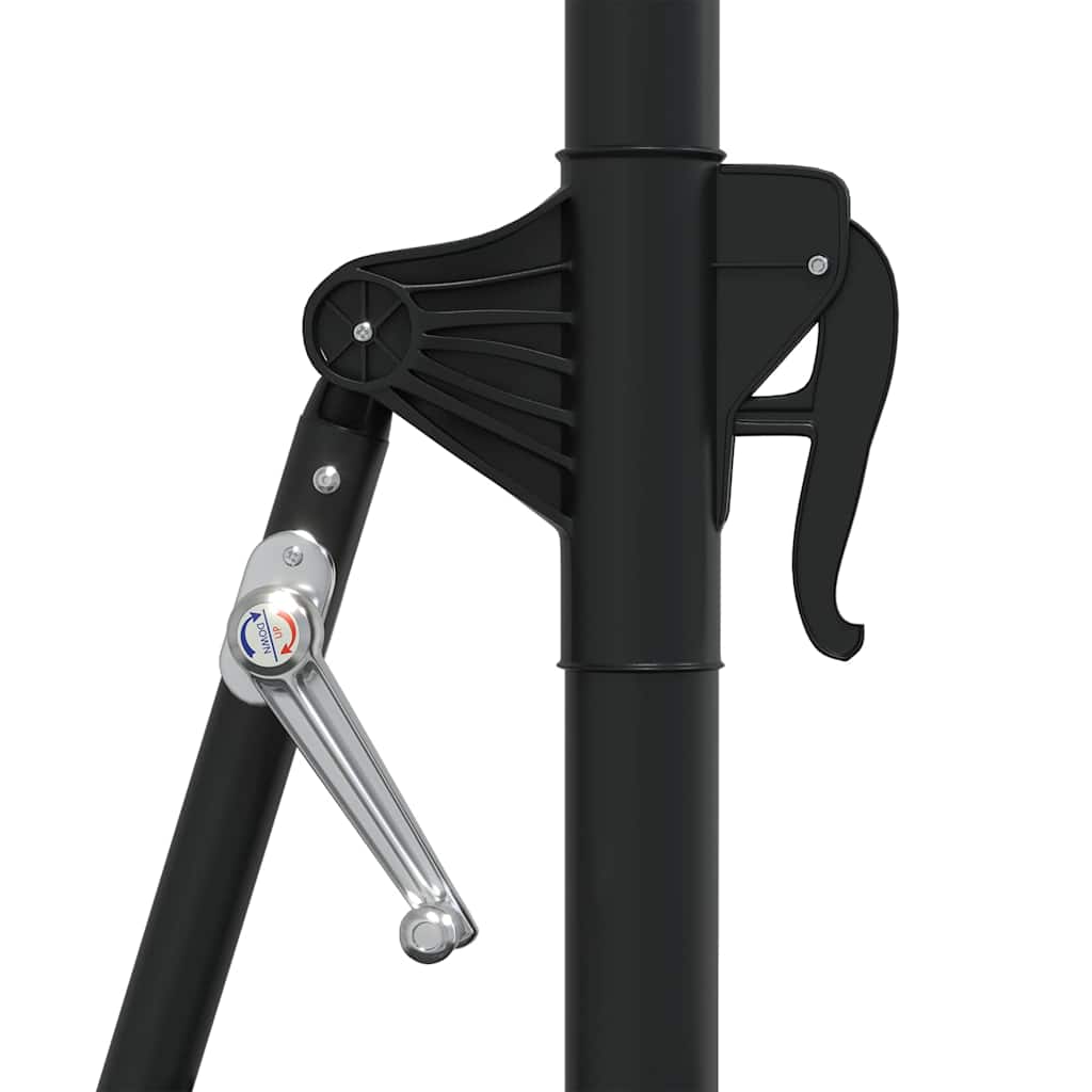 Wall Mounted Sun Umbrella with LEDs 300 Cm Black