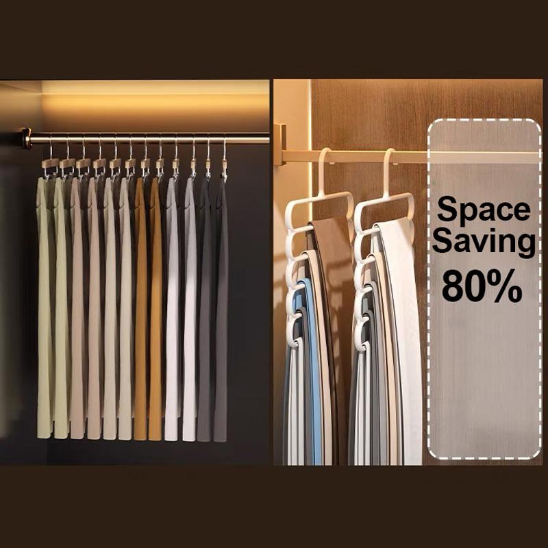 1pc Space-Saving Pants Hanger Closet Organizer for Pants, Jeans, Trousers, Skirts, Scarf Bedroom Wardrobe Storage and Balcony Clothes Drying Rack