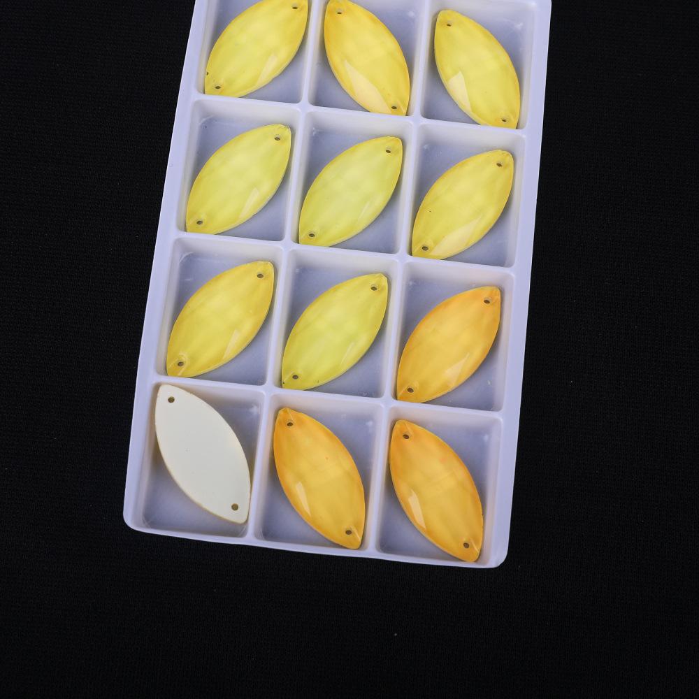 Neon Fluorescent Horse Eye Hand Sewn Drill, Glass Rhinestone Flat Buckle Diy Accessories Clothing Wedding Materials Accessories