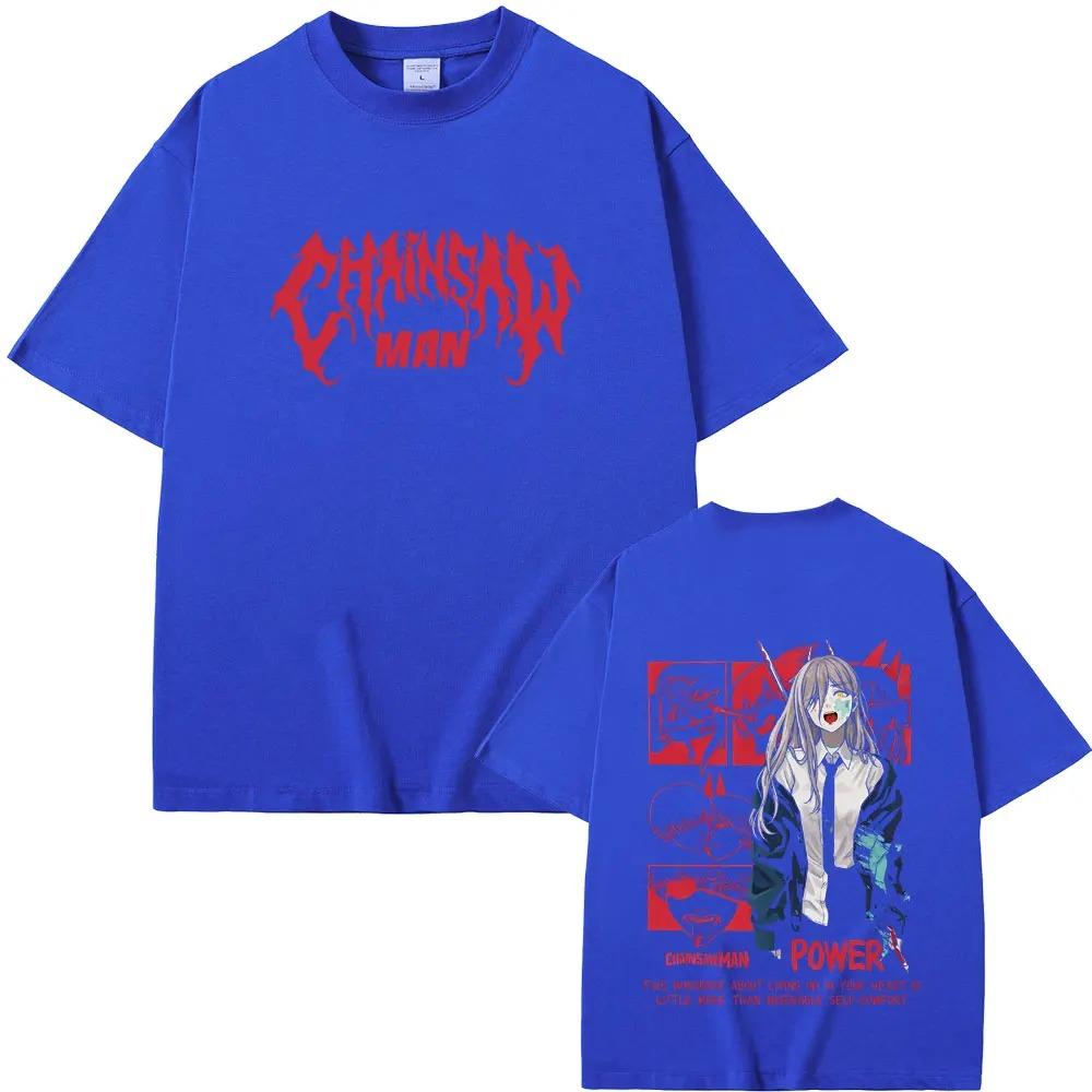 2026 Anime Chainsaw Man T-shirt Fans Gift Power Graphic T Shirts Men Women Manga Vintage Oversized Streetwear Male Fashion Streetwear
