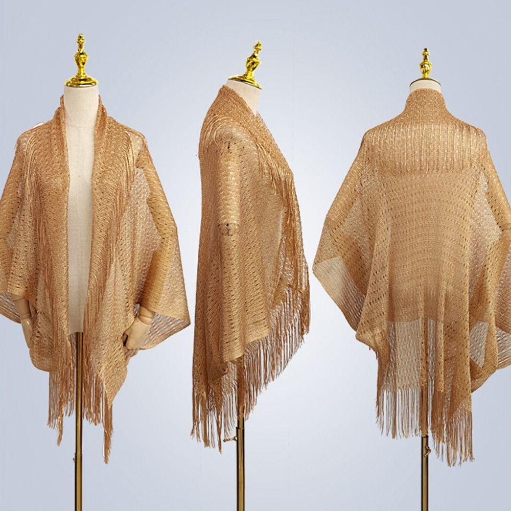 Hollow Summer Scarf Tassel Patchwork Evening Prom Cape Fashion Mantilla Lace Veil  Party