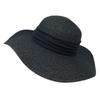 Hepburn Elegant Black Vintage French Wave Big Brim Straw Hat Women'S Sunscreen Shade Resort Beach Sun Hat