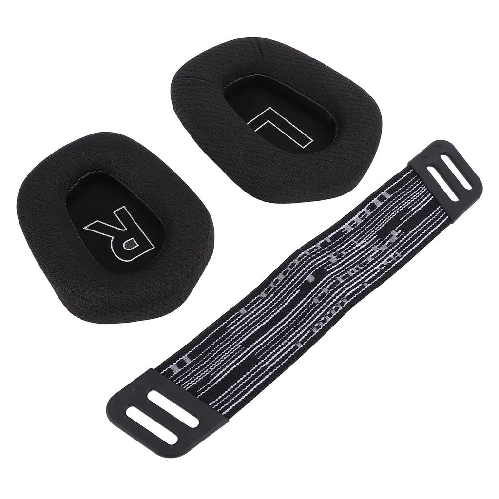 Headset Ear Pads Breathable Mesh High Density Memory Foam Ear Cushions with Headband Straps for G733 Wireless G335