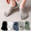 Solid Color Five Toe Socks Anti-Slip Toe Separate Socks Cool Feeling No-Show Socks  Summer Wear