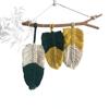 Hand-woven Tassels Leaves Tapestry Bedroom Wall Hanging Pendant Art Wall Accents Decor Tassel Crafts Chic Boho