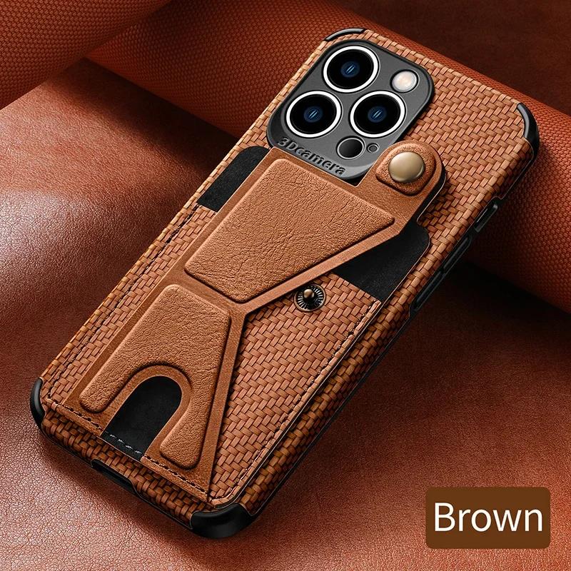 Carbon Fiber Leather Case For Xiaomi 15 14T Poco X6 X5 Redmi 14C 13C 12C Redmi Note 13 Pro Plus 11 11S Card Holder Phone Cover