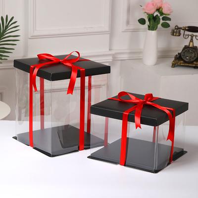 Transparent Gift Box Clear Plastic Cake Box Candy Storage Containers Dessert Present Decoration Wedding Birthday Party Supply