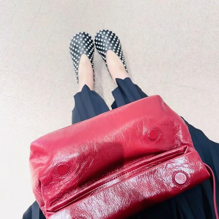 Sheepskin version~ leather big head shoes women's retro British style small leather shoes full of diamonds 2025 one pedal casual single shoes tide