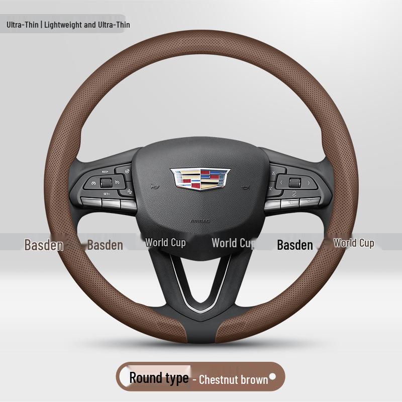 Cadillac Steering Wheel Cover: Compatible with XT6, XTS, CT5, CT4, CT6, XT5, and XT4.