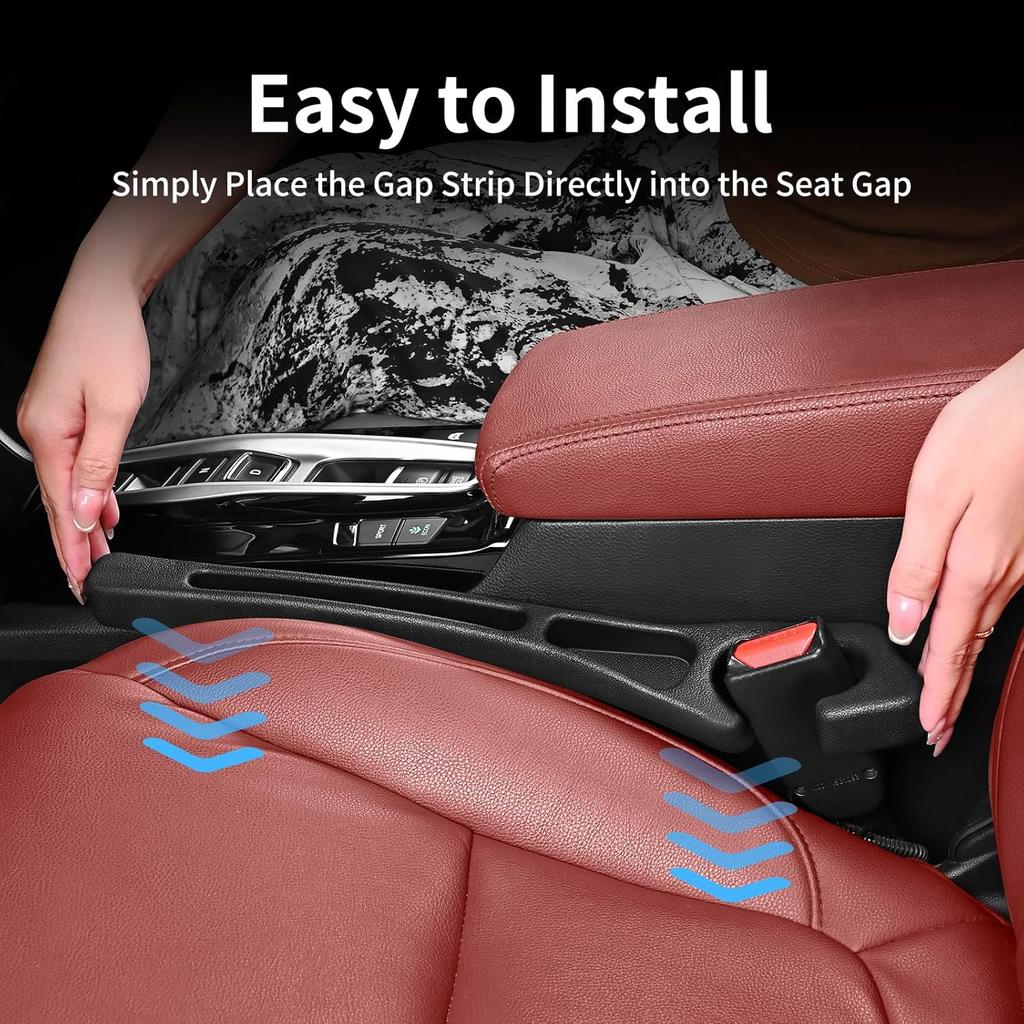 7F Car Seat Gap Filler, Organiser Between Seat And Centre Console, Universal Car Accessories, Fit SUV Truck Storage Black