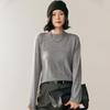 2026 Autumn/Winter Women's Gray Half-High Neck Wool Knit Sweater