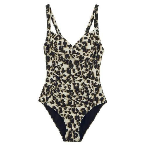 Regatta Womens/Ladies Sakari Leopard Print Tummy Control One Piece Swimsuit