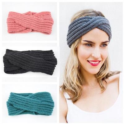 Winter Warmer Crochet Headband Knitted Headwrap Wool Turban Hairband