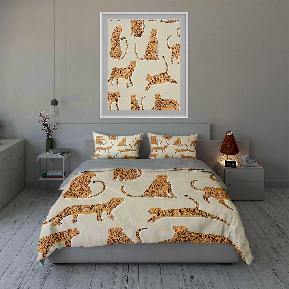 Leopard Silhouettes Design. Bedding Duvet Cover Sets Duvet Covers Pillowcases Gifts (1 * Duvet Cover 2 * Pillowcases, Without Duvet Insert)