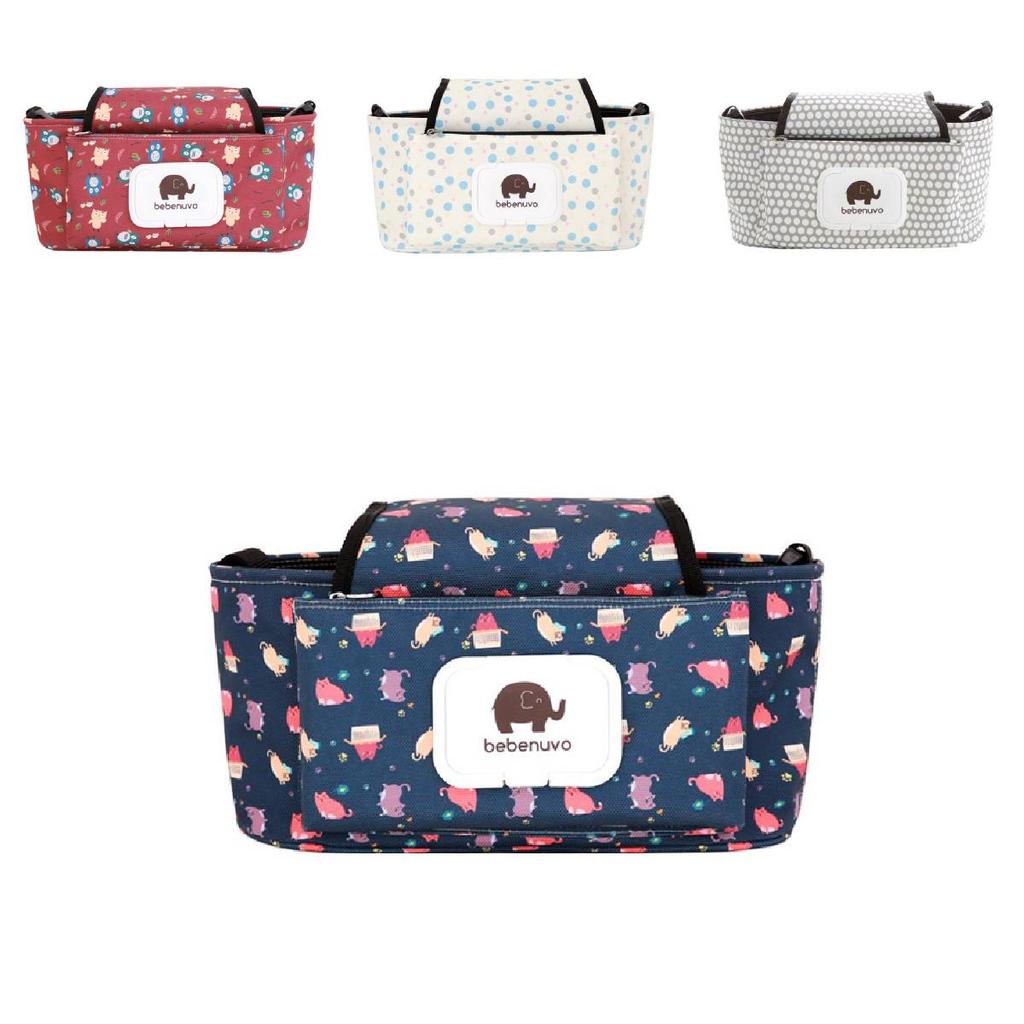 Entzückende Rosa Gepunktete Kinderwagen-Organizer-Tasche Für Baby-Utensilien Mit