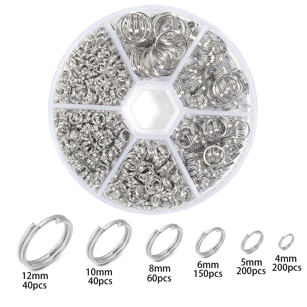 1 Box Metal Open Jump Rings Kit Gold Silver Color Double Loops Split Rings For DIY Bracelet Earring Making Connector Accessories