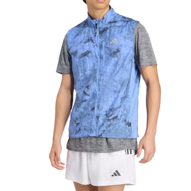 Men's Adidas Own The Run Running Vests Men's Blue Fusion/Black Stand Collar Moderate