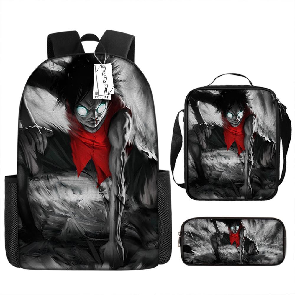 Onepiece Backpack Student School Bag Luffy Backpack Satchel Pencil Case