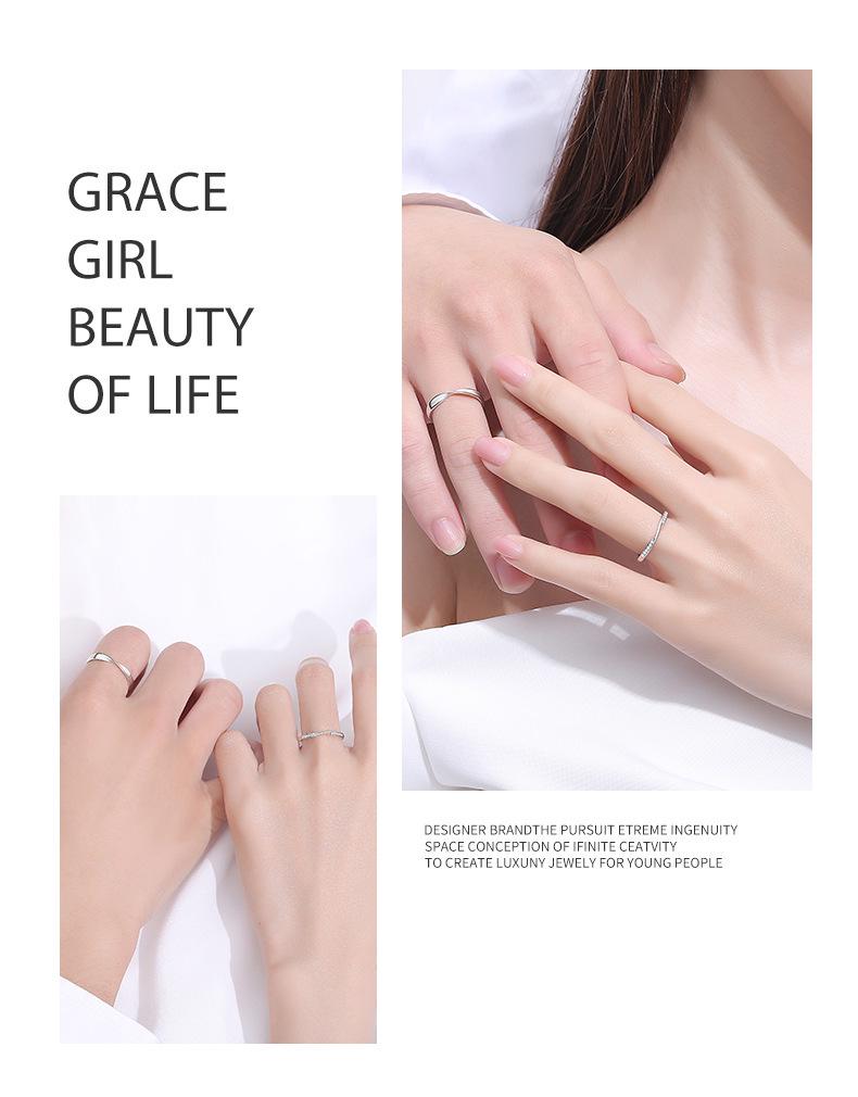 Women's Ferris Wheel Möbius Ring: S925 Sterling Silver with Zircon, Non-Fading, Niche High-End Design, Couple's Rings.