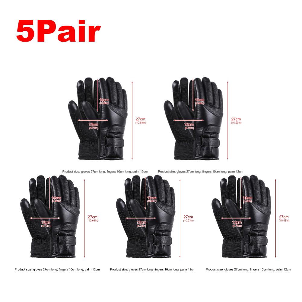 USB-wiederaufladbare beheizbare Handschuhe Touchscreen Leder Winddicht Wasserdicht Warmer Handschuh für Outdoor Skifahren Radfahren Angeln Ohne Batterie