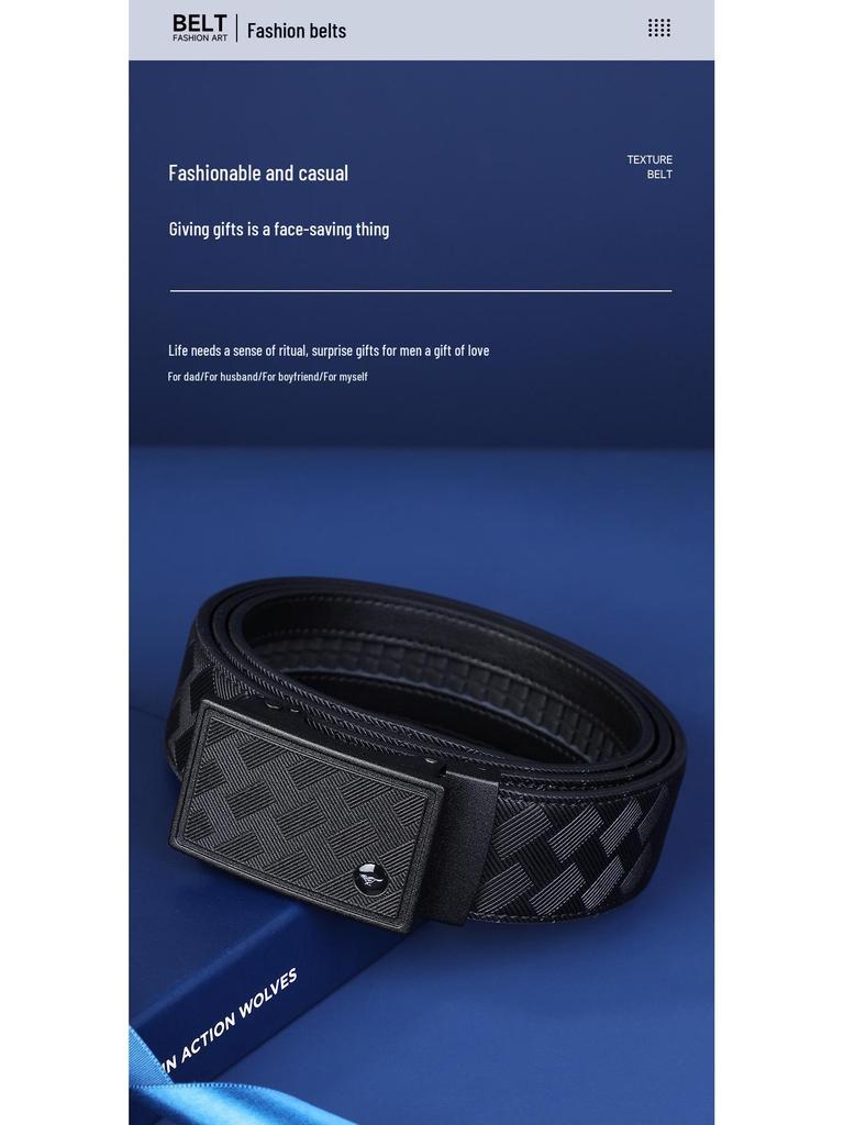 Seven Wolves Men's Leather Belt with Automatic Buckle - Versatile, High-End Business Accessory and Gift.