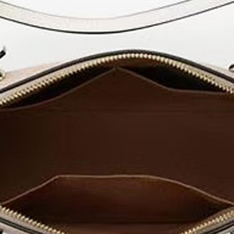 COACH Fiona 24 brand print metal logo tote bag shopping bag handbag synthetic leather shoulder bag medium female beige