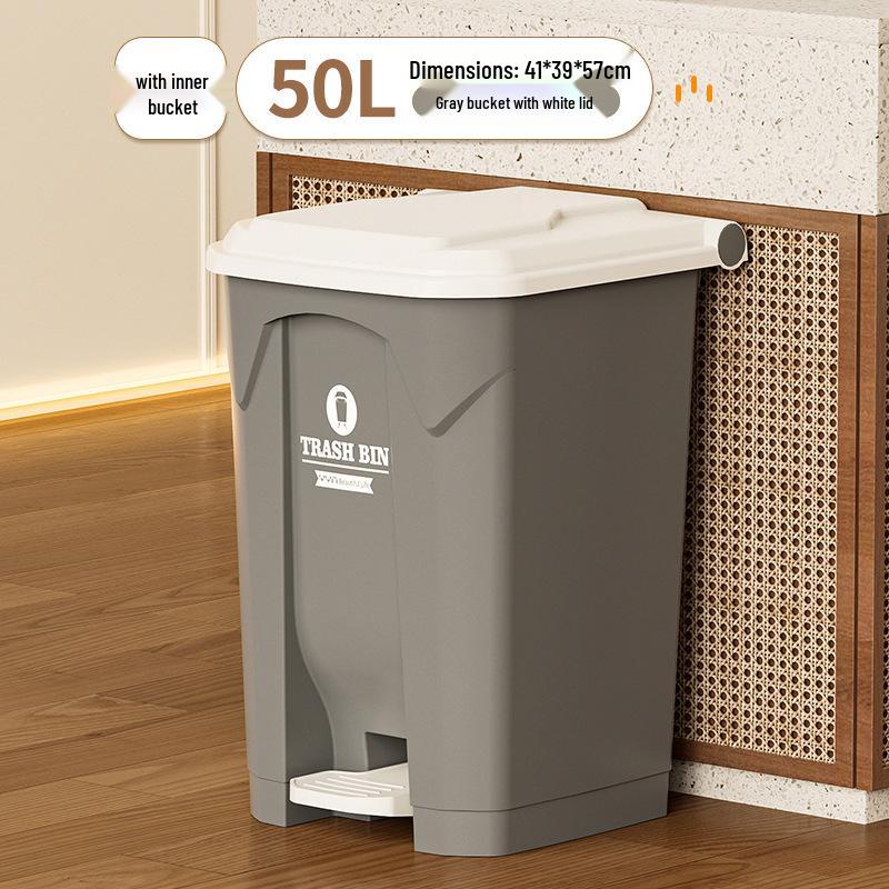 Large 30L Outdoor Kitchen Trash Can with Pedal and Lid