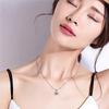 Korean & Japanese Style Heart-Shaped Water Drop Pendant Necklace for Women – Silver-Plated Clavicle Chain Jewelry