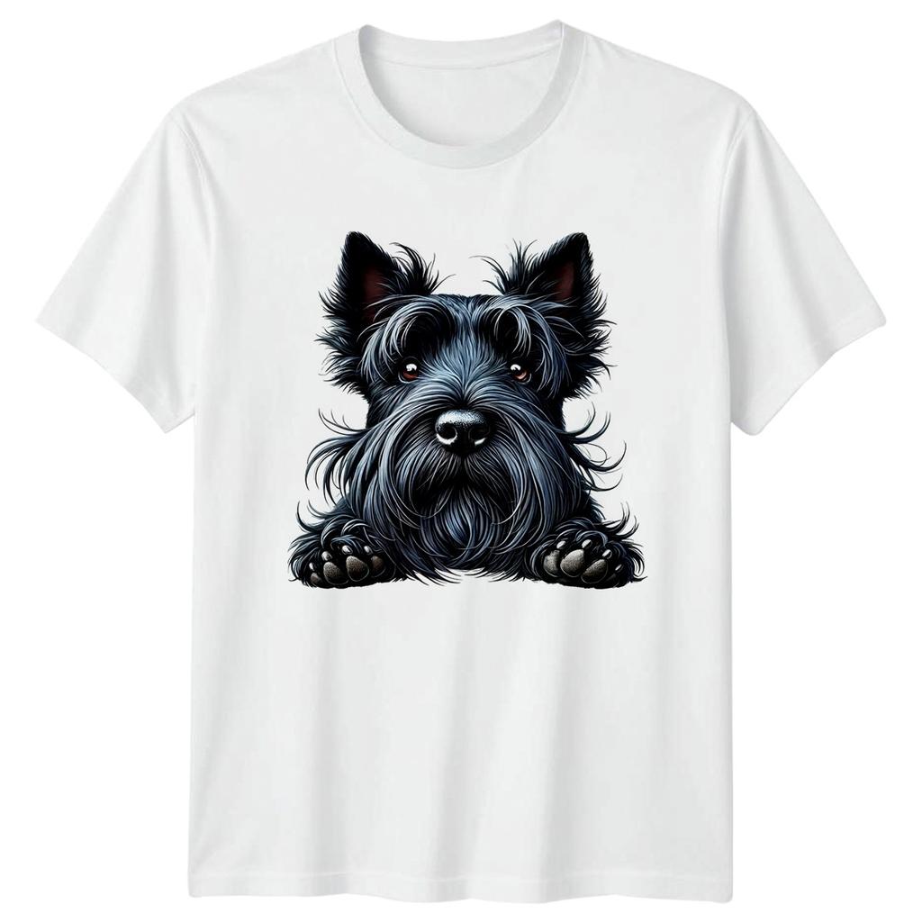Adorable Scottish Terrier Dog Face T-Shirt Scottie Birthday Gift For Him And Her