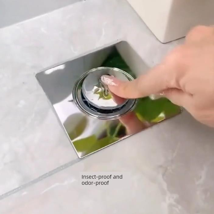 Bathroom Floor Drain Filter Basket, Anti-Clogging and Anti-Odor Device, No-Disassembly Square Drain Filter for Bathroom Floor Drain