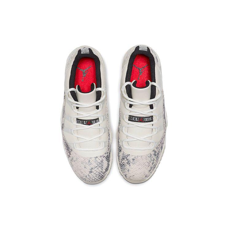 Air Jordan 11 Retro Low Light Bone Snakeskin Men Sneakers White University-Red-Sail-Black CD6846-002