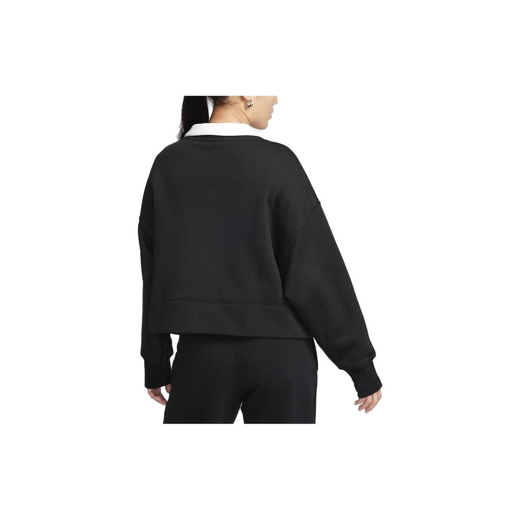 Nike Knitwear Women's Black V Neck Thickened And Fleece Lined Cardigan FB8773-010