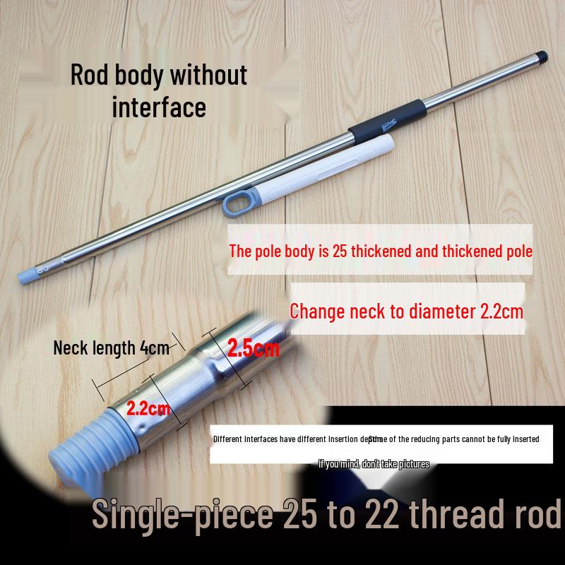 Freihändiger Rotationswischmoppstiel: Teleskopisches Ersatz-Flachmop-Zubehör