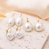 2025 New Hypoallergenic Pearl Stainless Steel Stud Earrings Boho Design for Everyday Light Luxury Jewelry Gift for Women