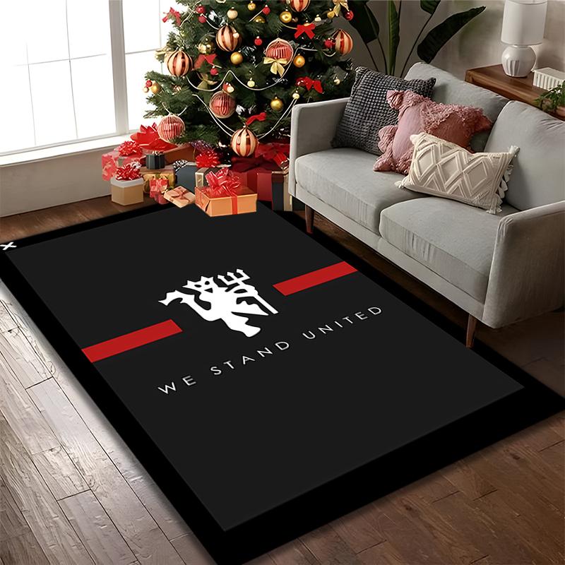 Manchester United Manchester City Rug Ideal for Reading Room, Multi-purpose Office Chair Sofa Carpet, Anti-slip Printed Home Area Rug
