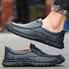Men's Large Size Pure Handmade Sewing Casual Rubber Leather Shoes Soft Soles Wedding Shoes 38-48