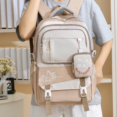 School Bag New Color Matching College Students Large Capacity Lightweight Versatile Large Capacity Backpack Travel Backpack