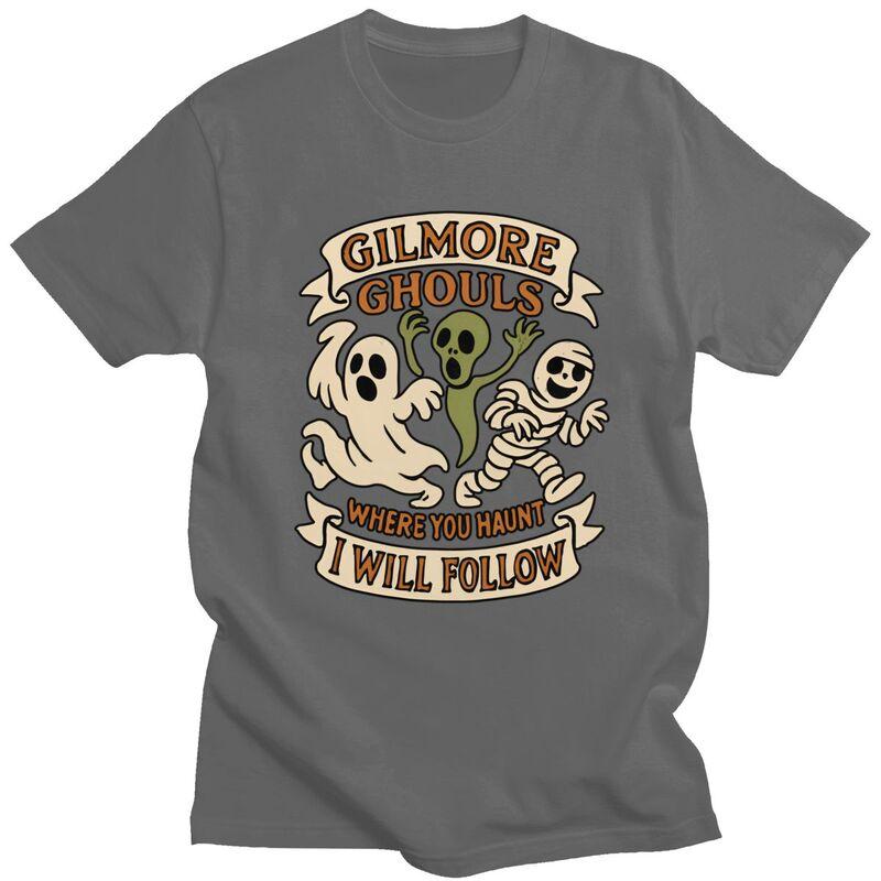 Male Gilmore Ghouls Where You Haunt I Will Follow T Shirt Round Neck Short Sleeve 100 Cotton Halloween Ghosts Tee Shirt Clothes