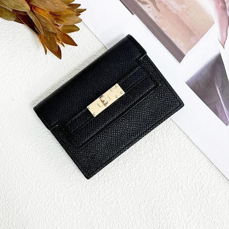 

Женский компактный кошелек-картхолдер высокого класса, однотонный, с большой вместимостью и множеством отделений для карт, дизайн 2024 года.