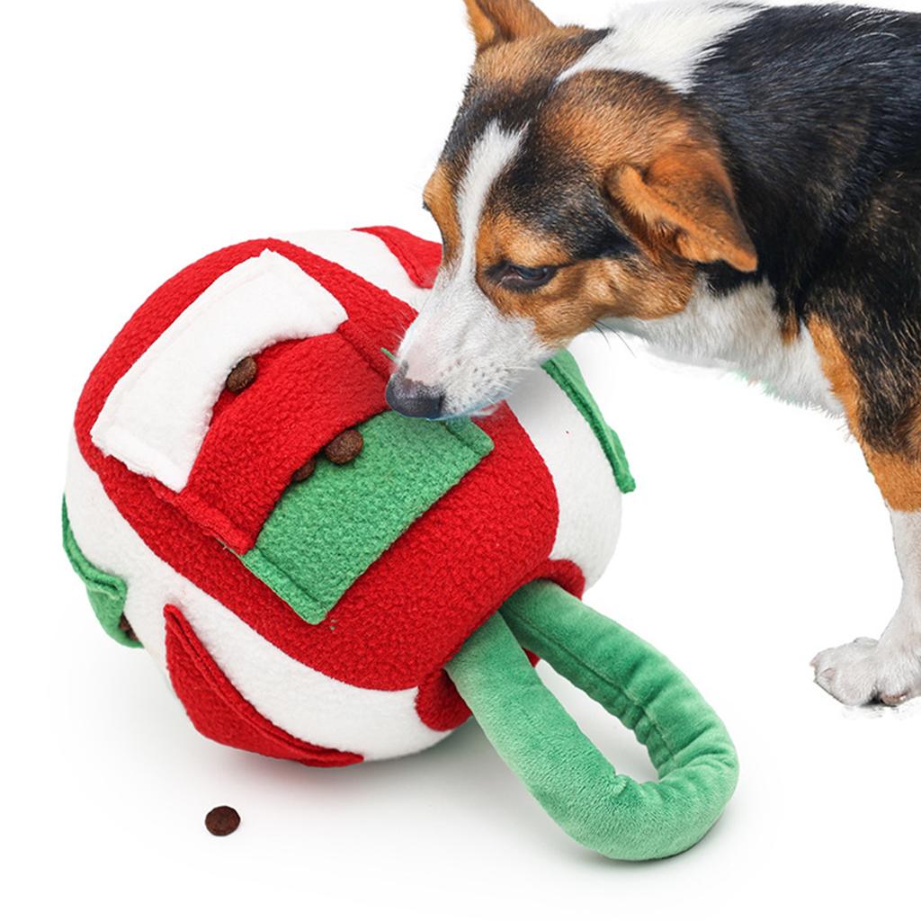 Christmas Gift Pet Dog Toy Play Ball Puzzle Food Hiding Sound Decompression Game Interactive Training Teeth Grinding