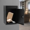 Carbon Steel Parcel Drop Box,Black Rectangular Wall-Mounted Package Delivery Box 14.96*11.42*25.4in/16.5*13.8*25.4in for Homes