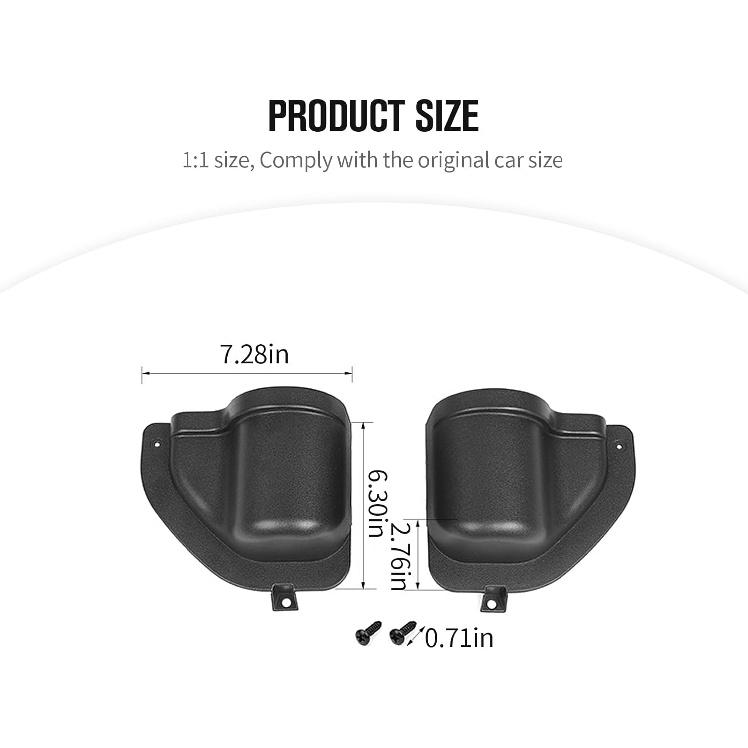 JeCar Door Pocket Front Door Storage Box Door Cup Holder Interior Accessories Compatible With Jeep Wrangler 2018- JL JLU 2/4-Door, Black