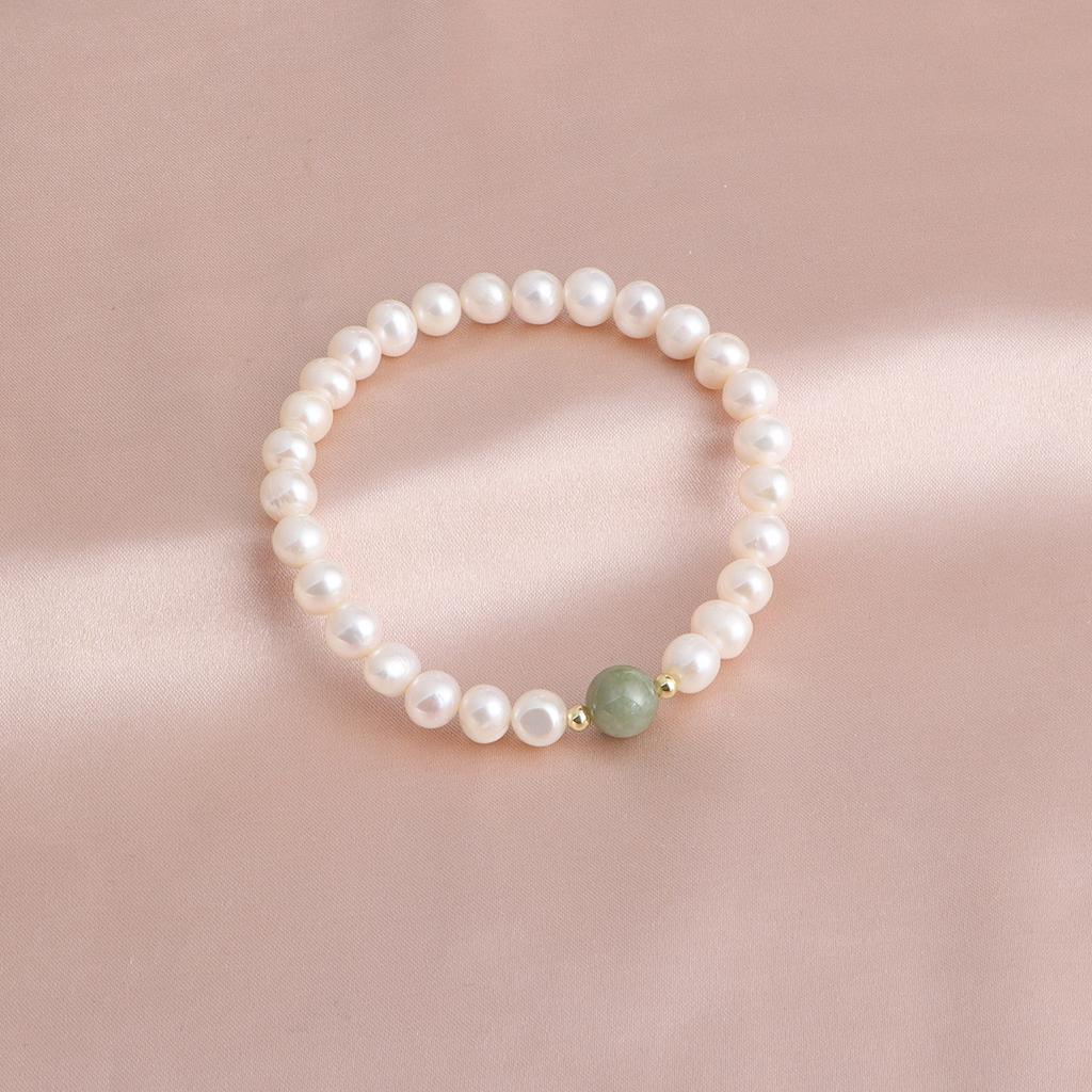 Yanyu Jiangnan retro natural freshwater pearl national style natural stone bracelet warm ancient style bracelet
